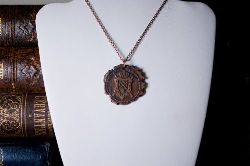 Copper Armorial Crest Pendant