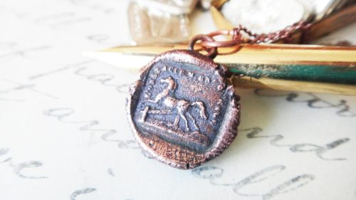 Copper French Horse Jumping Pendant