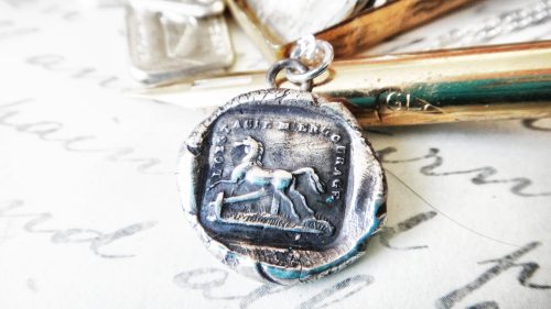 Silver Horse Jumping Gate Pendant