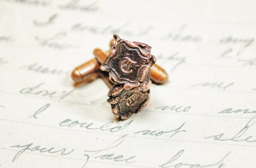 Copper Letter T Cufflinks