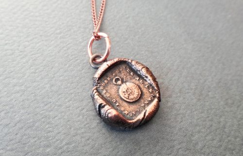 Copper Pocket Watch Pendant