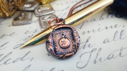 Copper French Pocket Watch Pendant