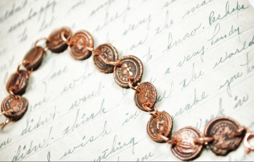 Antique Wax Seal Charm Bracelet Pure Copper Medallions