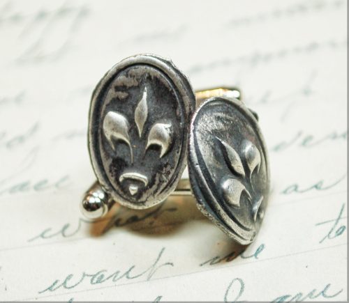 Fleur De Lys Wax Seal Cufflinks